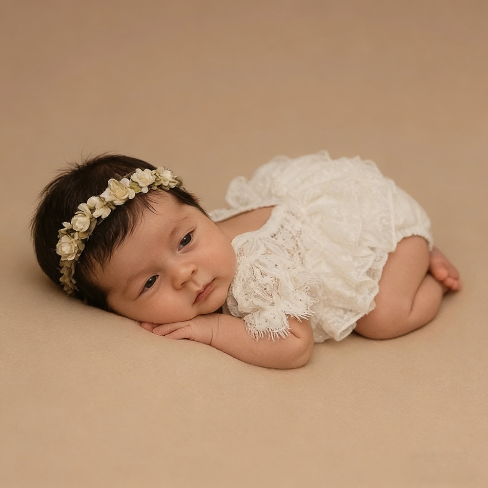 Newborn Photography Outfit Gir - Newborn Baby Girl Romper Floral 评论和价格