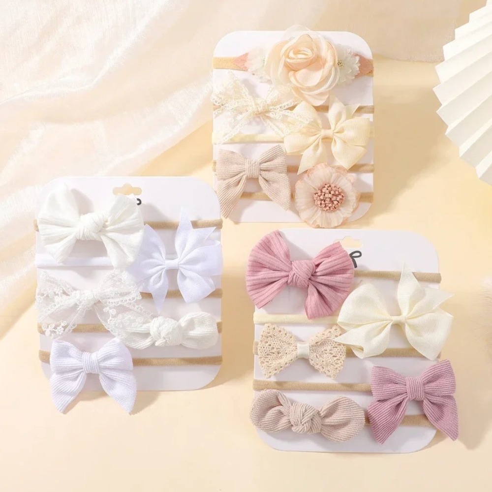 5Pcs Baby Flower Lace Bow Head - Baby Gear 评论和价格