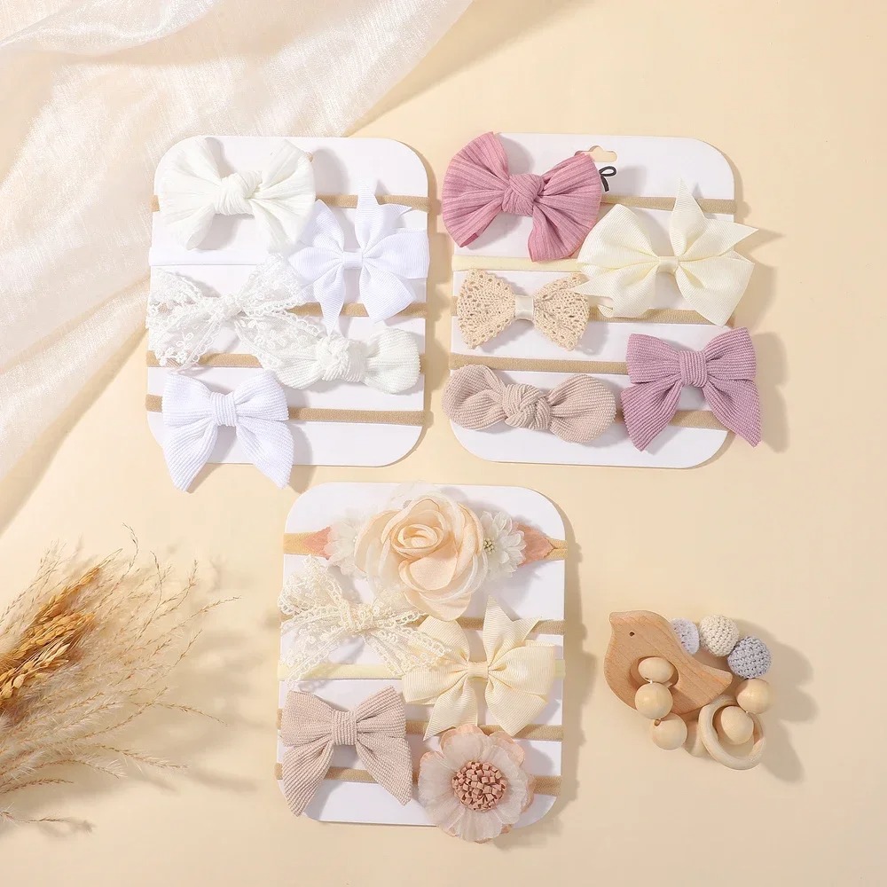 5Pcs Baby Flower Lace Bow Head - Baby Gear 评论和价格