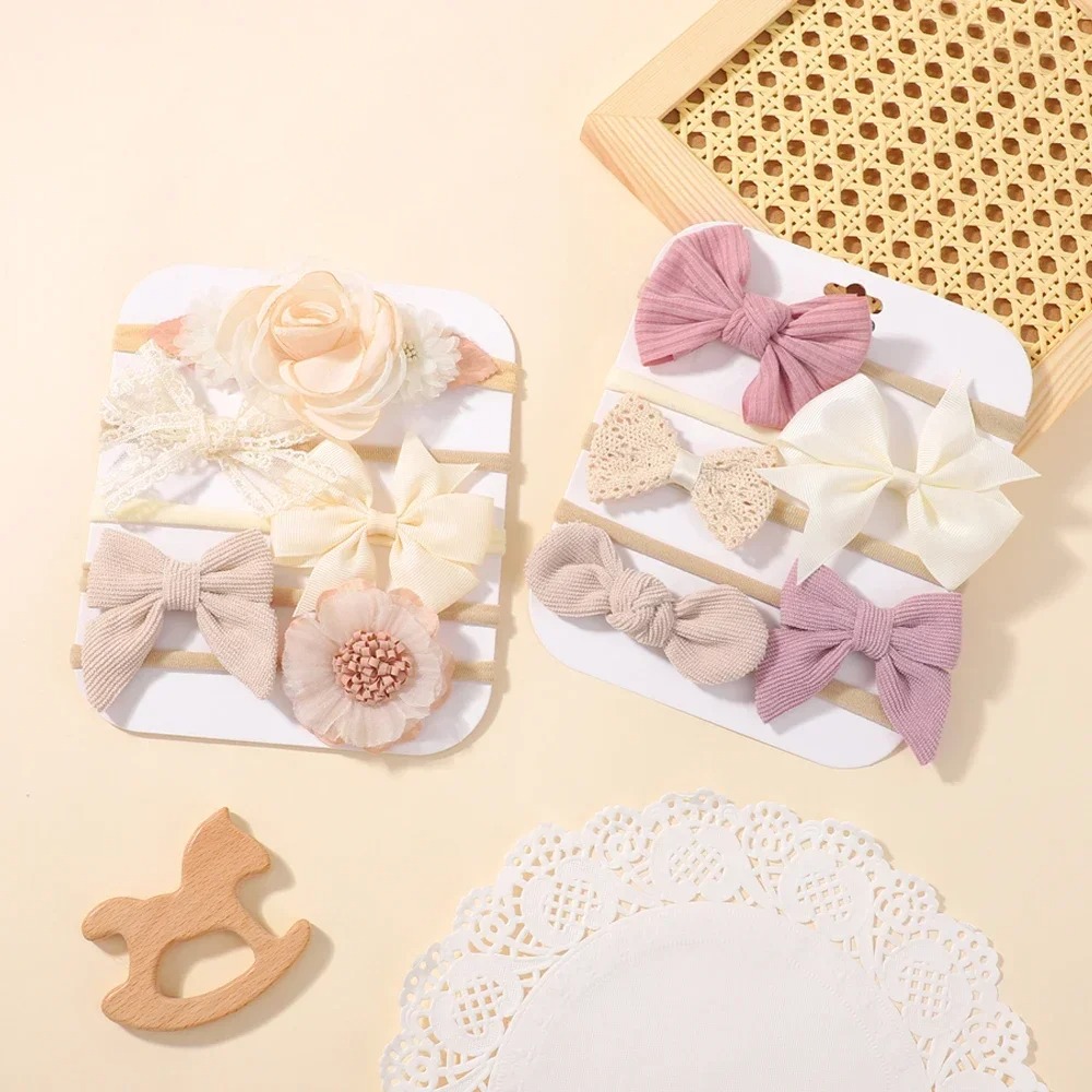 5Pcs Baby Flower Lace Bow Head - Baby Gear 评论和价格