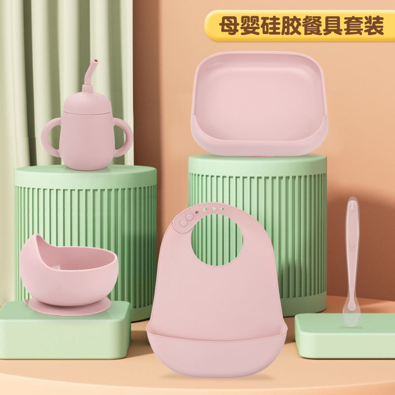 Baby Tableware Set Silicone wi - Waterproof Baby Bibs Silicone 评论和价格