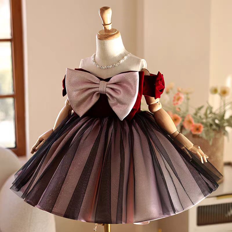Jill Wish J464 Elegant Burgund - Toddler Girl Tulle Party Dress 评论和价格