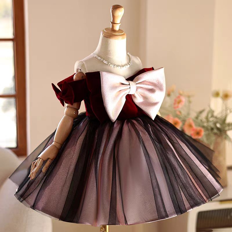 Jill Wish J464 Elegant Burgund - Toddler Girl Tulle Party Dress 评论和价格