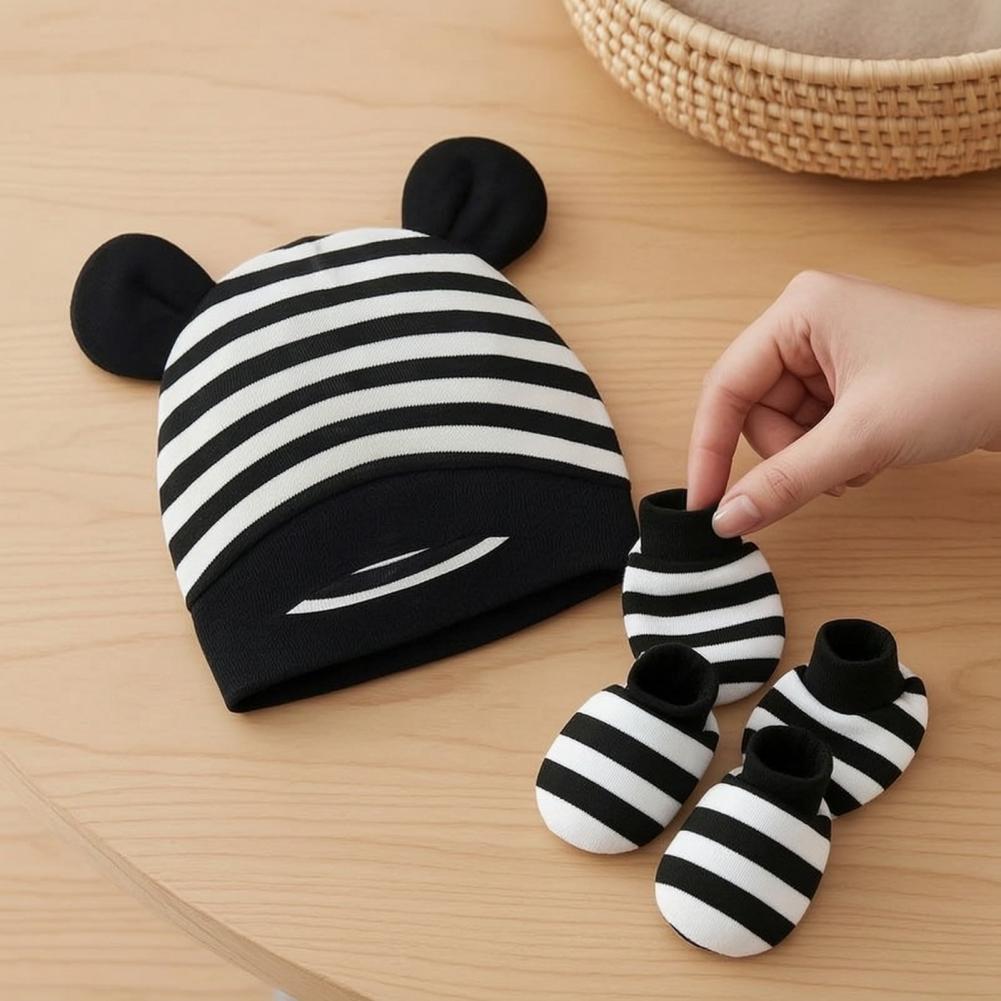 Anti Scratch Mittens for Newbo - Infant Beanie Hat With Ears 评论和价格
