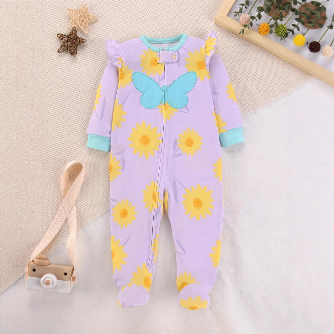 Newborn Baby Pure Cotton Rompe - Cotton Baby Onesies Zipper 评论和价格