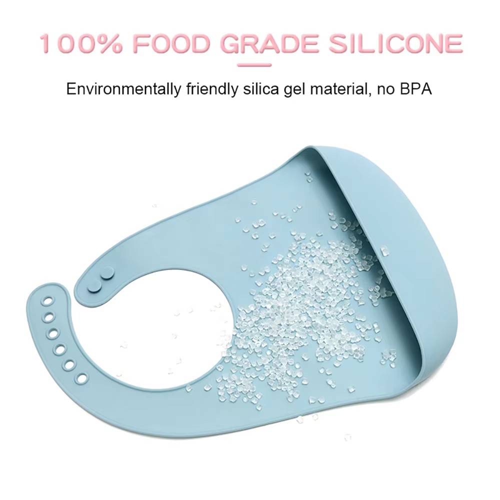 1Pcs Food Grade Silicone Baby  - Waterproof Baby Bibs Silicone 评论和价格